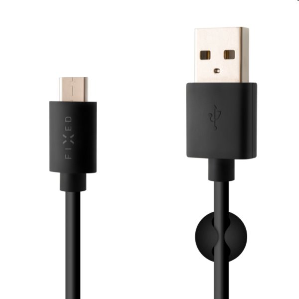FIXED Datový a nabíjecí kabel USB/USB-C, USB 2.0, 60 W, 2 m, černý