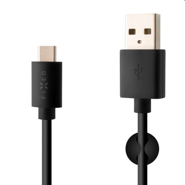 FIXED Datový a nabíjecí kabel USB/USB-C, USB 2.0, 60 W, 1 m, černý