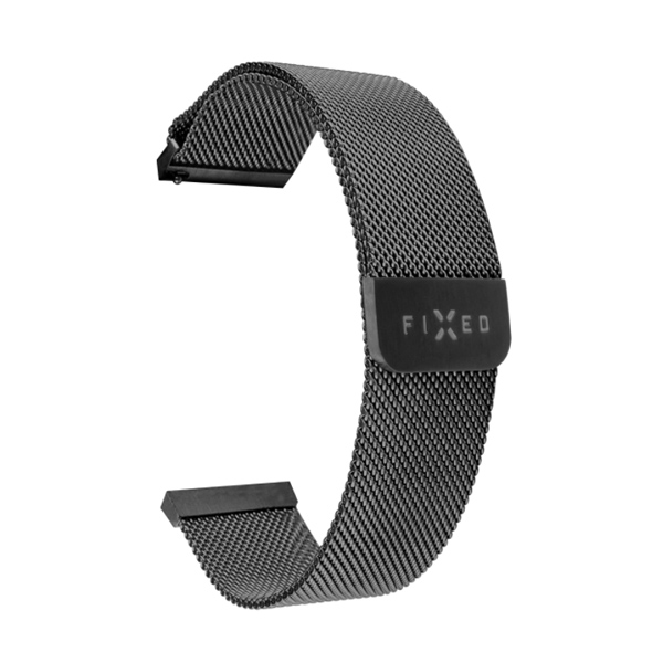 FIXED Mesh Nerezový řemínek pro Smart Watch 20 mm, černý