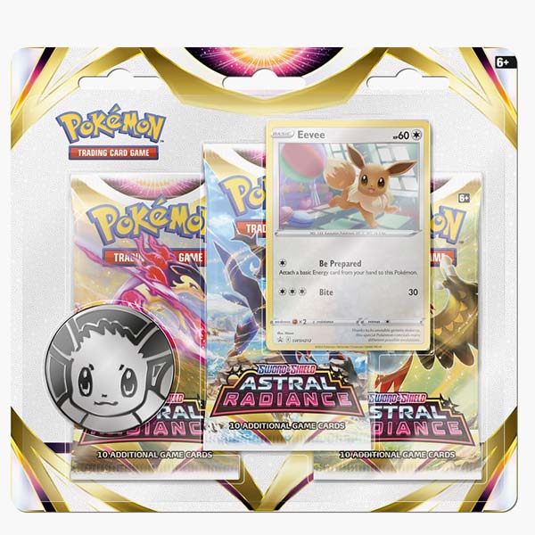 Kartová hra Pokémon TCG Sword & Shield 10 Astral Radiance 3 Pack Blister Eevee (Pokémon)