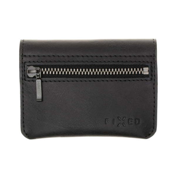 FIXED Smile Tripple Kožená peněženka se smart trackerem, černá
