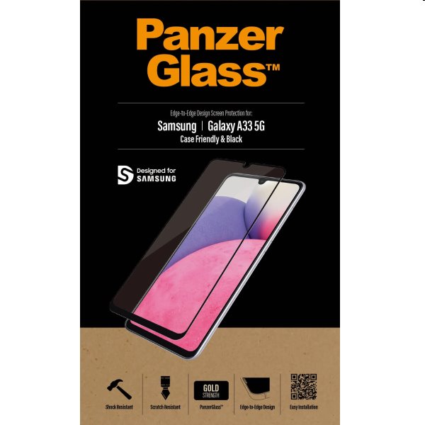 Ochranné temperované sklo PanzerGlass Case Friendly pro Samsung Galaxy A33 5G, černé