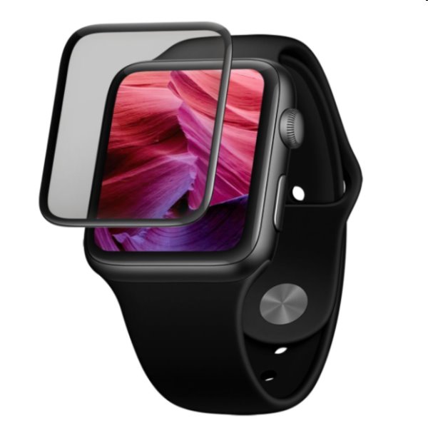 FIXED 3D Ochranné tvrzené sklo s aplikátorem pro Apple Watch 40 mm, černé