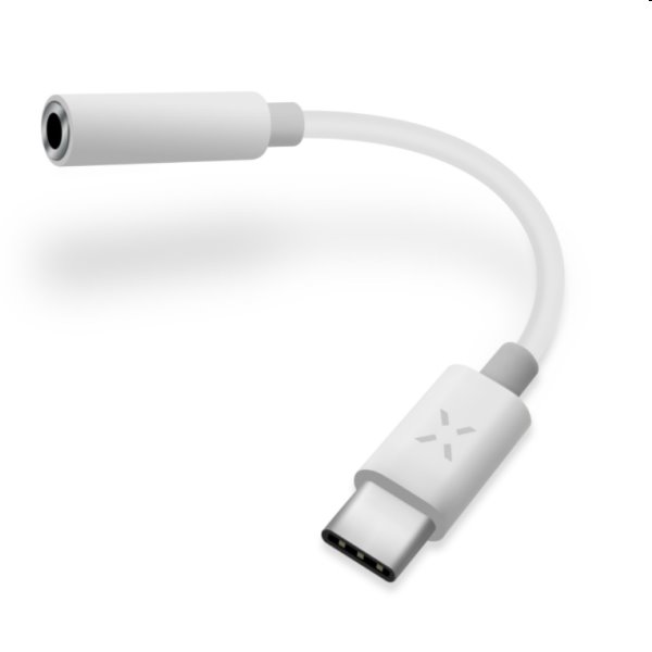 FIXED LINK Redukce pro připojení sluchátek z USB-C na 3,5 mm jack s DAC chipom, bílá