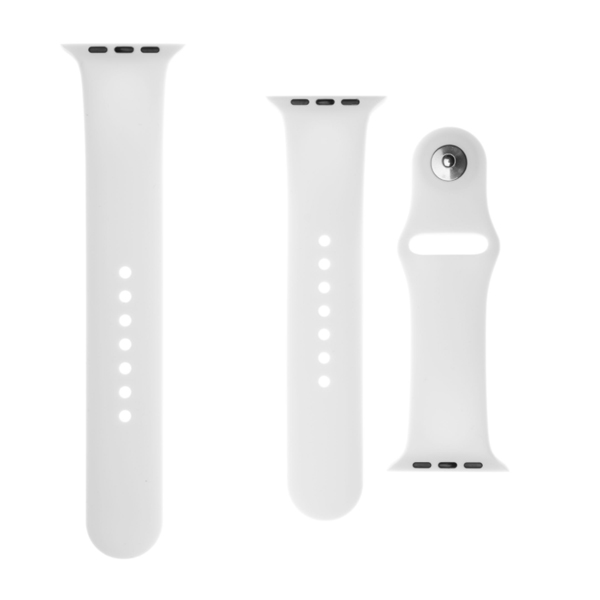 FIXED Set silikonových řemínků pro Apple Watch 42/44/45 mm, bílý