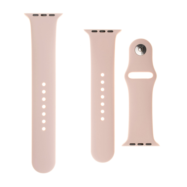 FIXED Set silikonových řemínků pro Apple Watch 42/44/45 mm, růžový