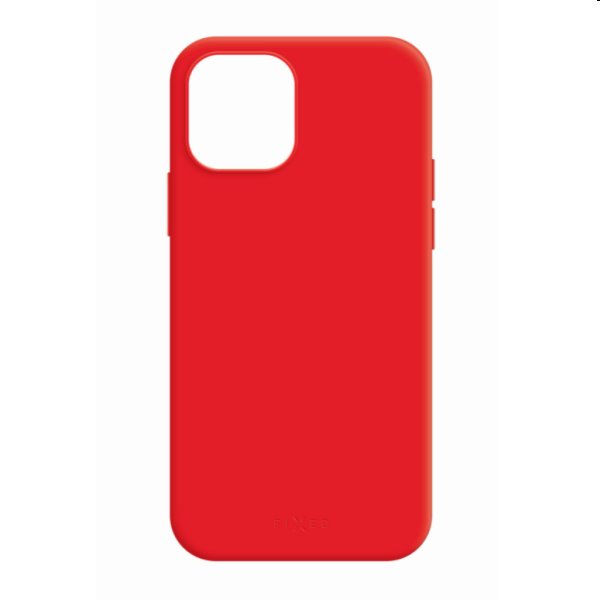 FIXED MagFlow Silikonový kryt s podporou Magsafe pro Apple iPhone 12/12 Pro, červený