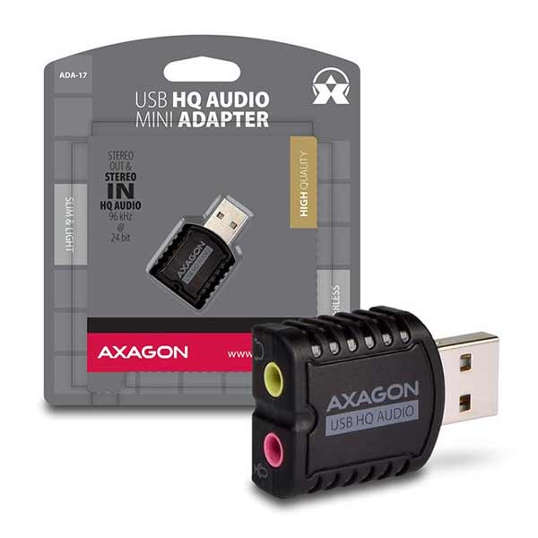 AXAGON ADA-17 USB2.0 - Stereo HQ Audio Mini Adapter 24bit 96kHz AXAGON ADA-17 USB2.0 - Stereo HQ Audio Mini Adapter 24bit 96kHz