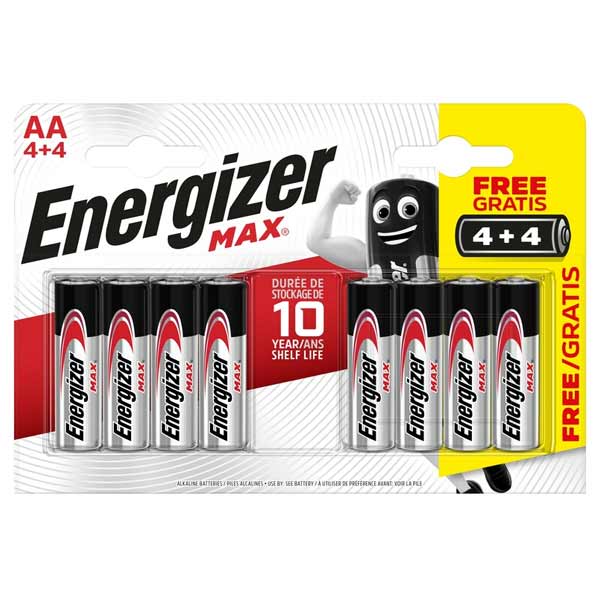 Energizer tužkové baterie AA/4+4 zdarma Energizer tužkové baterie AA/4+4 zdarma