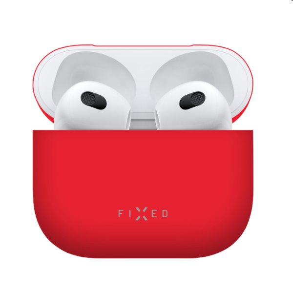 FIXED Silky Silikonové pouzdro pro Apple AirPods 3, červené