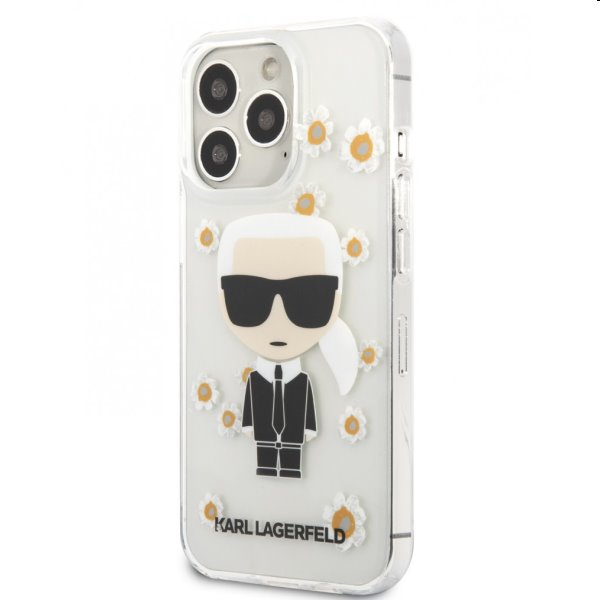 Pouzdro Karl Lagerfeld Ikonik Flower pro Apple iPhone 13 Pro, transparetní