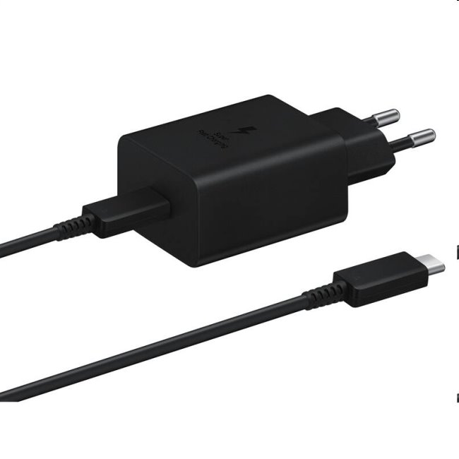 Rýchlonabíječka Samsung 45W s USB-C kabelem, black
