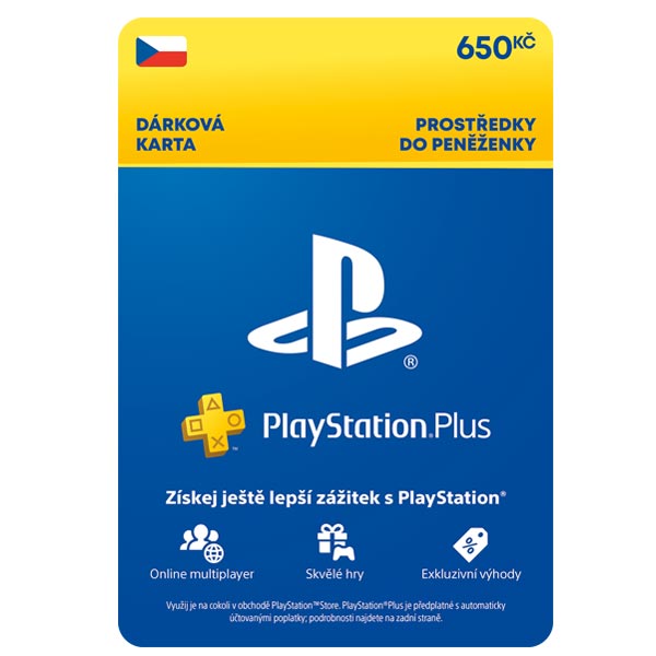 PlayStation Plus Essential Gift Card 650 Kč (3M členství)