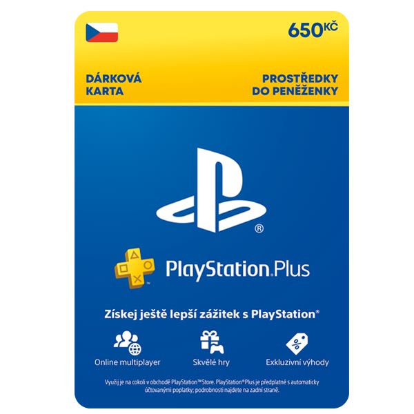 PlayStation Plus Essential Gift Card 650 Kč (3M členství) PlayStation Plus Essential Gift Card 650 Kč (3M členství)