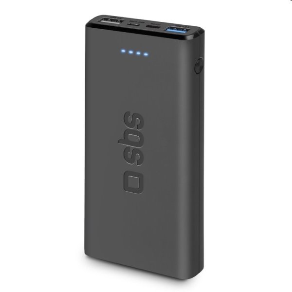 SBS Powerbank 10000 mAh, 2x USB, 2,1 A, černá
