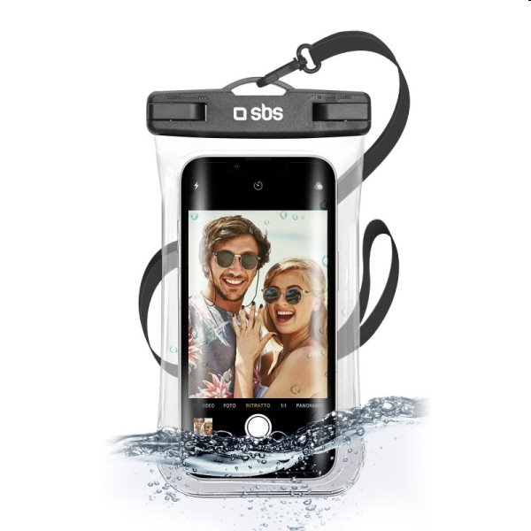 SBS Univerzální vodotěstné pouzdro Selfie pro smartphony do 6,8'', černé
