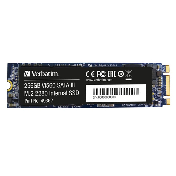 Verbatim SSD 256GB M.2 2280 SATA III Vi560 S3 interní disk, Solid State Drive