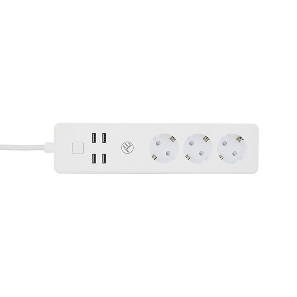 Tellur WiFi Smart Power Strip, 3x zásuvka, 4x USB 4A, bílá