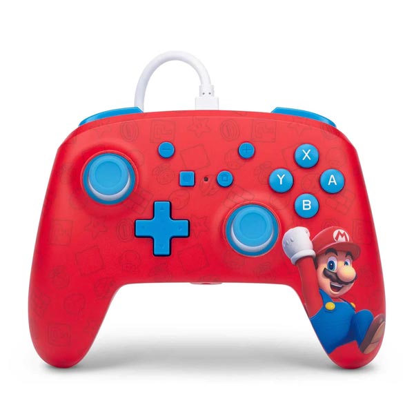 Kabelový ovladač PowerA Enhanced pro Nintendo Switch, Woo-Hoo! Mario