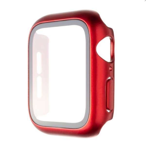 FIXED Pure+ ochranné pouzdro s temperovaným sklem pro Apple Watch 45 mm, červené
