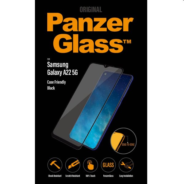 Ochranné temperované sklo PanzerGlass Case Friendly pro Samsung Galaxy A22 5G, černé