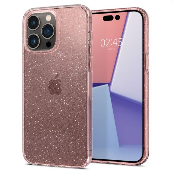 Pouzdro Spigen Liquid Crystal Glitter pro Apple iPhone 14 Pro, růžové