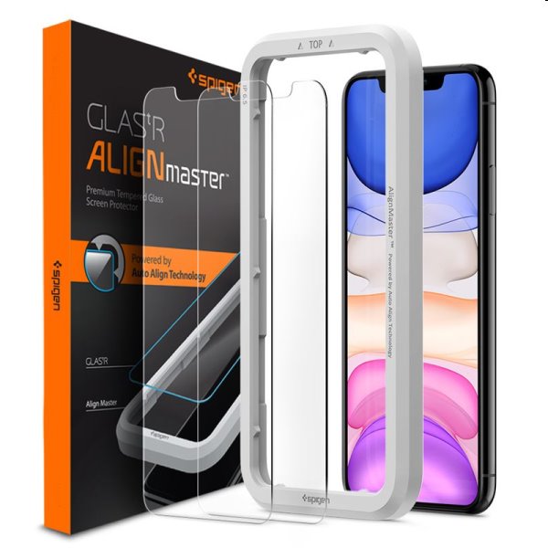 Tvrzené sklo Spigen Align Glass pro Apple iPhone 11/XR, 2 kusy