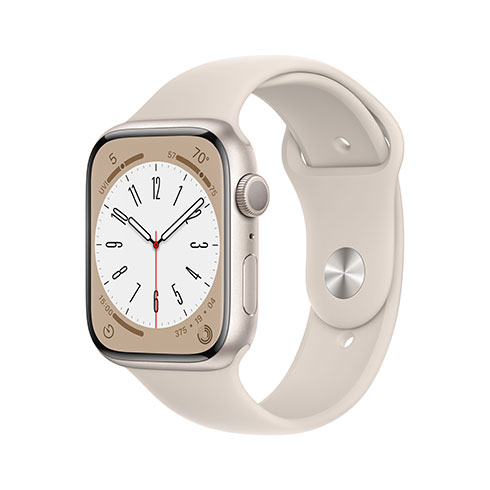 Apple Watch Series 8 GPS 45mm Starlight Aluminium, Třída C - použité, záruka 12 měsíců