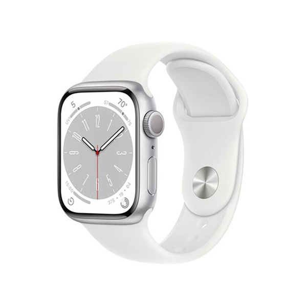 Apple Watch Series 8 GPS 45mm Silver Aluminium Case with White Sport Band