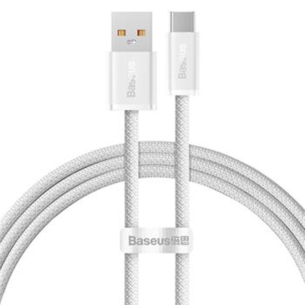 Baseus rychlo nabíjecí datový kabel USB/USB-C 1m, bílý Baseus rychlo nabíjecí datový kabel USB/USB-C 1m, bílý