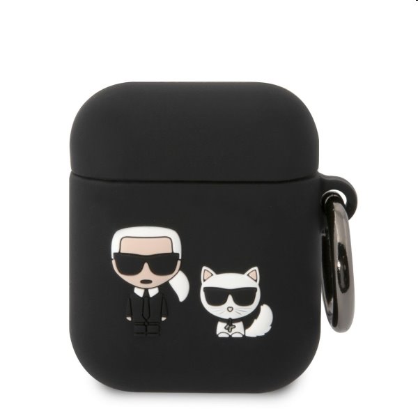Karl Lagerfeld and Choupette silikonový obal pro Apple Airpods 1/2, černé Karl Lagerfeld and Choupette silikonový obal pro Apple Airpods 1/2, černé