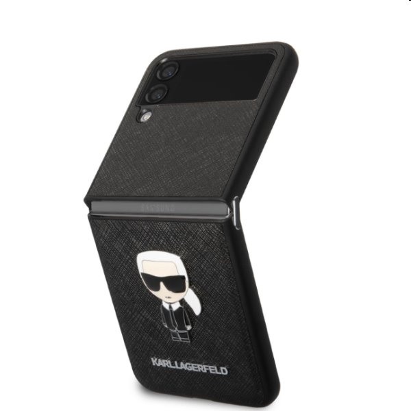 Pouzdro Karl Lagerfeld PU Saffiano Ikonik for Samsung Galaxy Z Flip4, černé