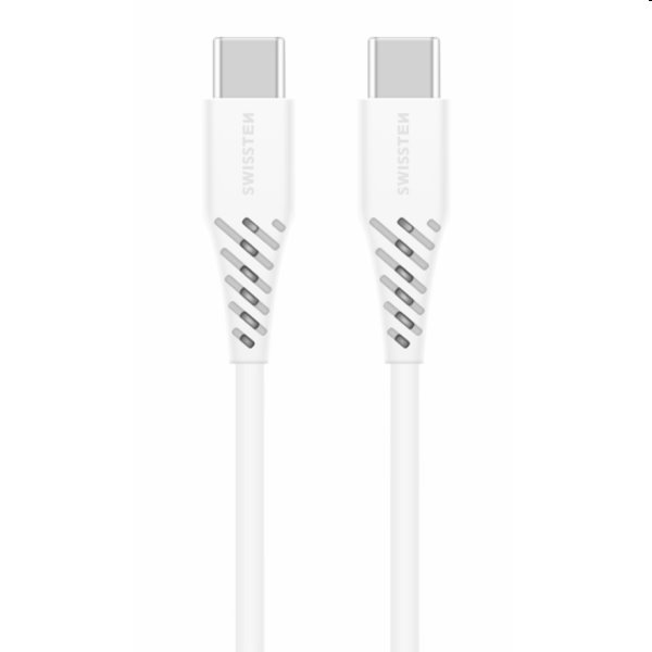 Swissten Datový a nabíjecí kabel TPU USB-C/USB-C, PD,2,5 m, bílý Swissten Datový a nabíjecí kabel TPU USB-C/USB-C, PD,2,5 m, bílý