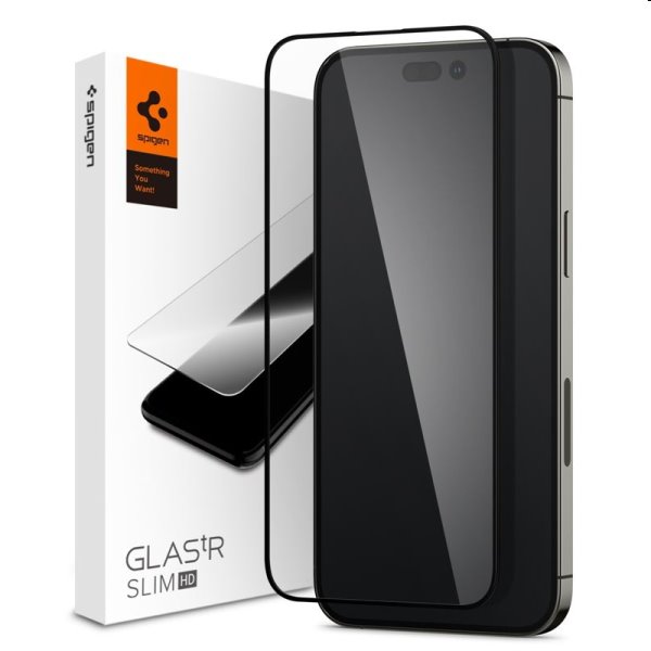 Tvrzené sklo Spigen tR Slim HD pro Apple iPhone 14 Pro, černé
