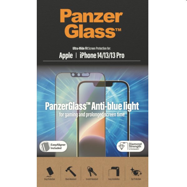 Ochranné sklo PanzerGlass Anti-Bluelight AB pro Apple iPhone 14/13/13 Pro, černé
