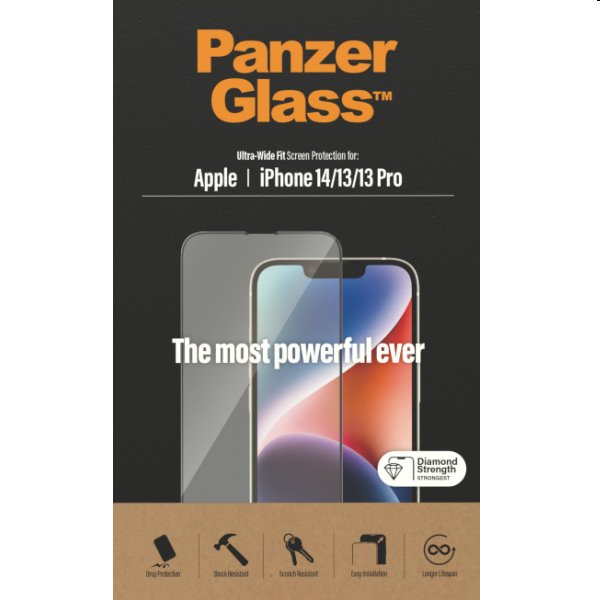 Ochranné sklo PanzerGlass UWF AB pro Apple iPhone 14/13/13 Pro, černé