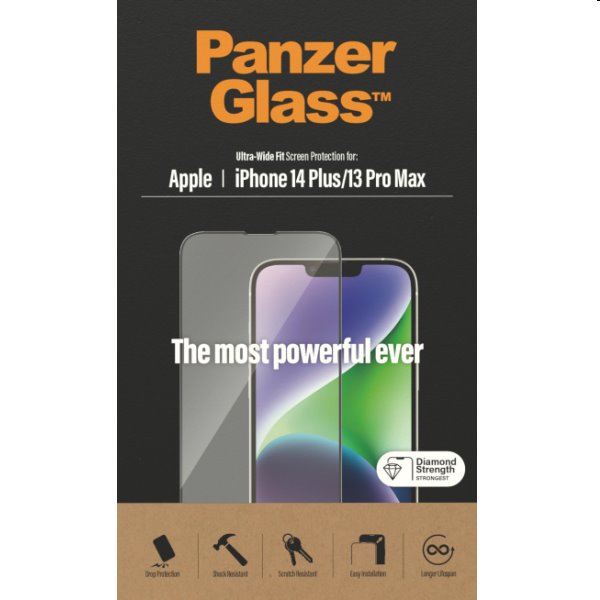 Ochranné sklo PanzerGlass UWF AB pro Apple iPhone 14 Plus/13 Pro Max, černé