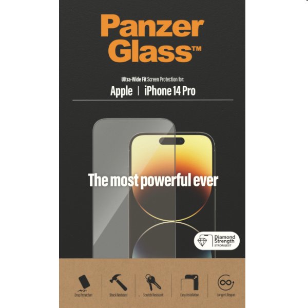 Ochranné sklo PanzerGlass UWF AB pro Apple iPhone 14 Pro, černé