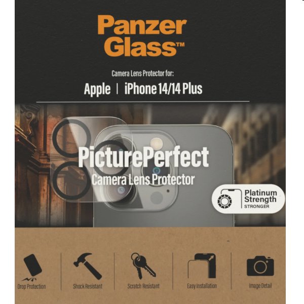 PanzerGlass ochranný kryt objektivu fotoaparátu pro Apple iPhone 14/14 Plus PanzerGlass ochranný kryt objektivu fotoaparátu pro Apple iPhone 14/14 Plus