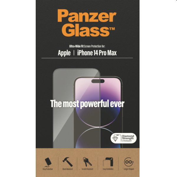 Ochranné sklo PanzerGlass UWF AB pro Apple iPhone 14 Pro Max, černé