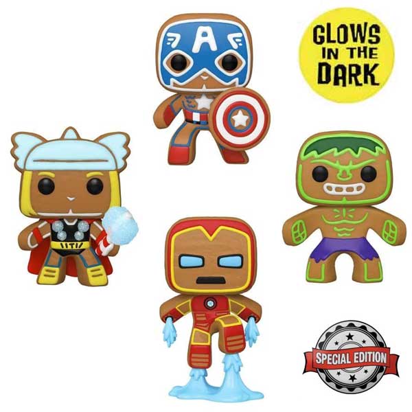 POP! 4 Pack Captain America & Iron Man & Hulk & Thor (Marvel) Special Edition (Glows in The Dark)