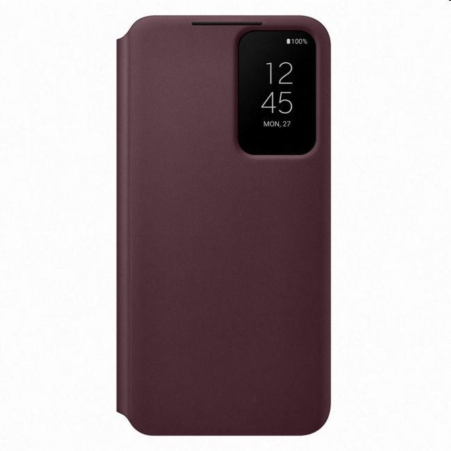 Pouzdro Clear View Cover pro Samsung Galaxy S22 Plus, burgundy