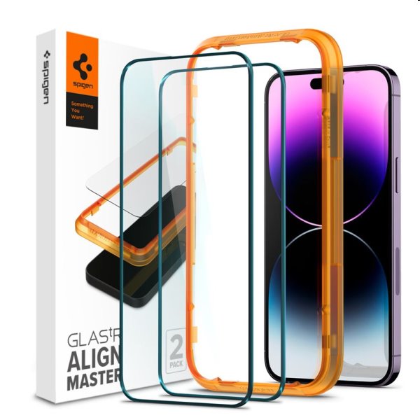 Tvrzené sklo Spigen tR Align Master pro Apple iPhone 14 Pro, 2 kusy