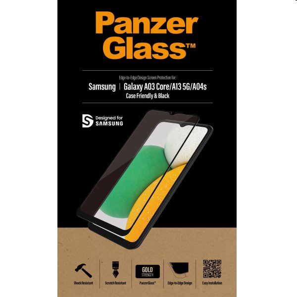 Ochranné temperované sklo PanzerGlass Case Friendly pro Samsung Galaxy A04s/A03 Core/A13 5G, černé