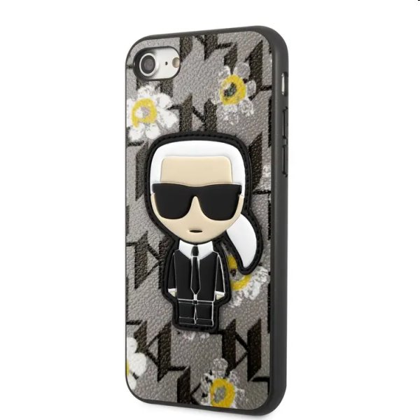 Pouzdro Karl Lagerfeld Ikonik Flower pro Apple iPhone 7/8/SE20/SE22, šedé