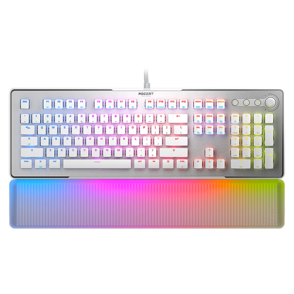 ROCCAT Vulcan II Max, Herní klávesnice Red Switch, RGB LED, US layout, bílá