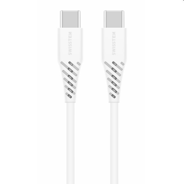 Swissten Data Cable TPU USB-C/USB-C, PD, 2,5m, white - OPENBOX (Rozbalené zboží s plnou zárukou)