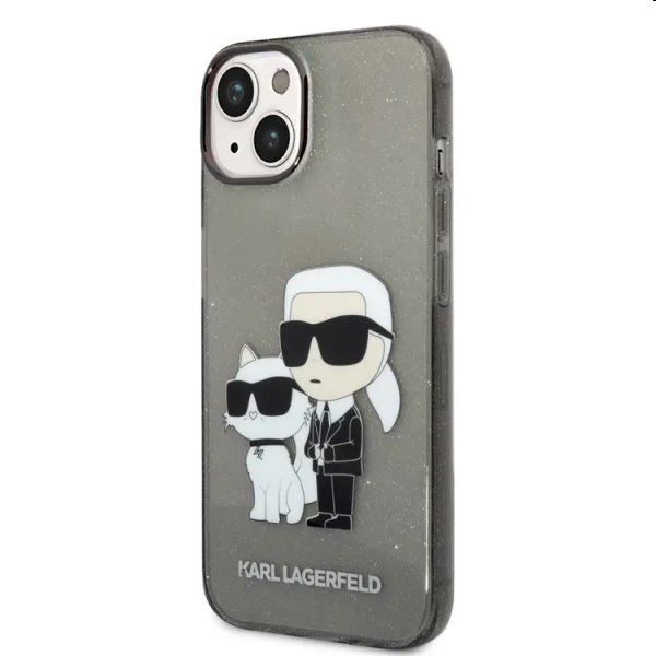 Pouzdro Karl Lagerfeld IML Glitter Karl and Choupette NFT pro Apple iPhone 14, černé