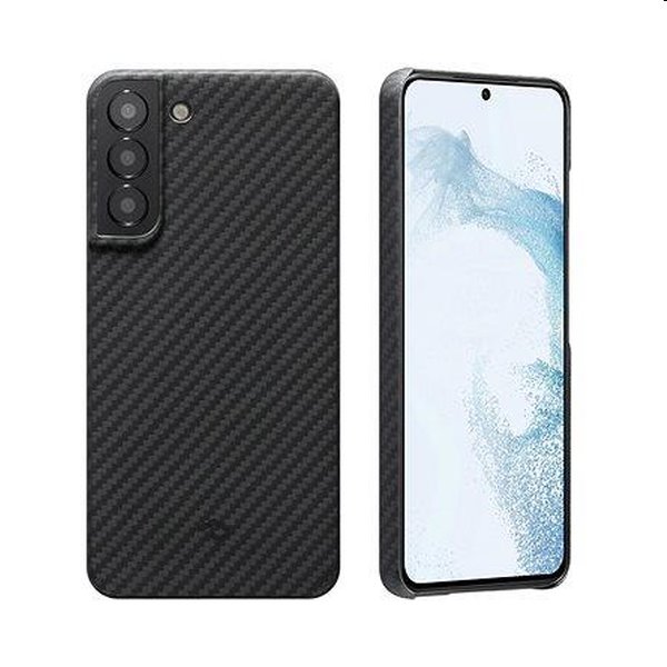 Puzdro Pitaka MagEZ z aramidových vláken pro Galaxy S22, černé/šedé