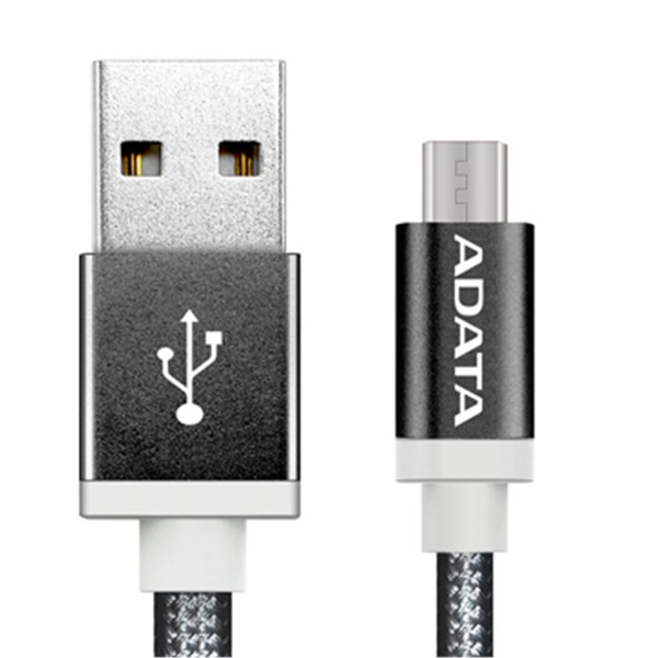 ADATA Micro USB kábel pletený 1 m, černý
